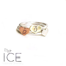Love Heart Initial Stacker Ring