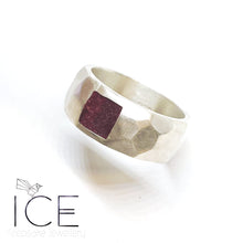 Mens Textured Ring - In Sterling Silver