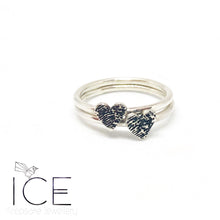 Finger Print Heart Stacking Ring - In Sterling Silver