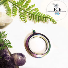 Rainbow Tempered Glass Locket - In Stainless Steel