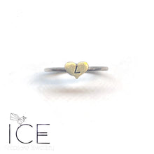 Love Heart Initial Stacker Ring