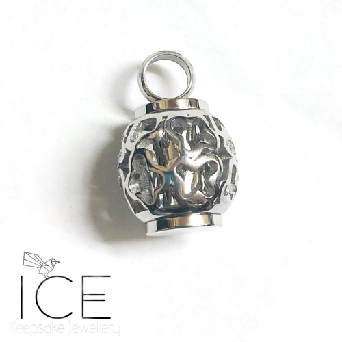 Stainless Steel Floral Urn Pendant