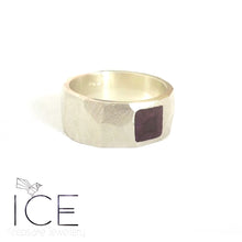 Mens Textured Ring - In Sterling Silver
