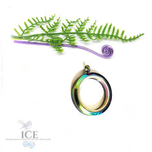 Rainbow Tempered Glass Locket - In Stainless Steel
